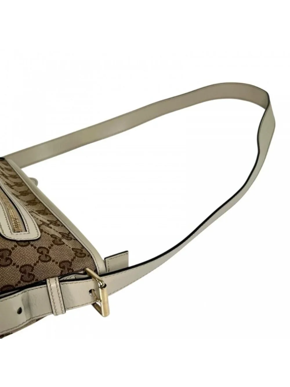 Gucci Shoulder Bag GG Canvas Beige Gold